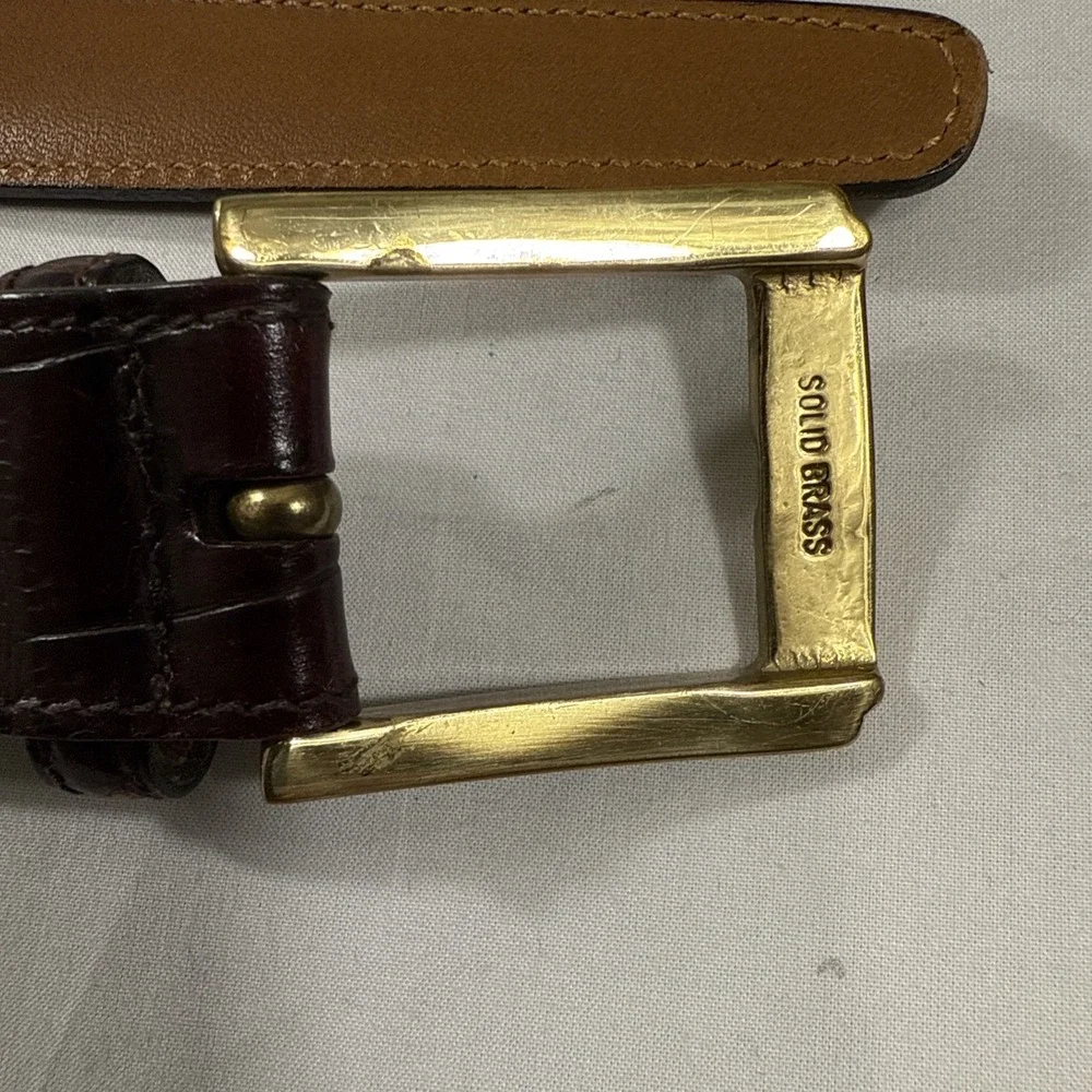 BELTS MENS 44 Trafalgar Brown‎ Cortina Leather Alligator Style Made in USA